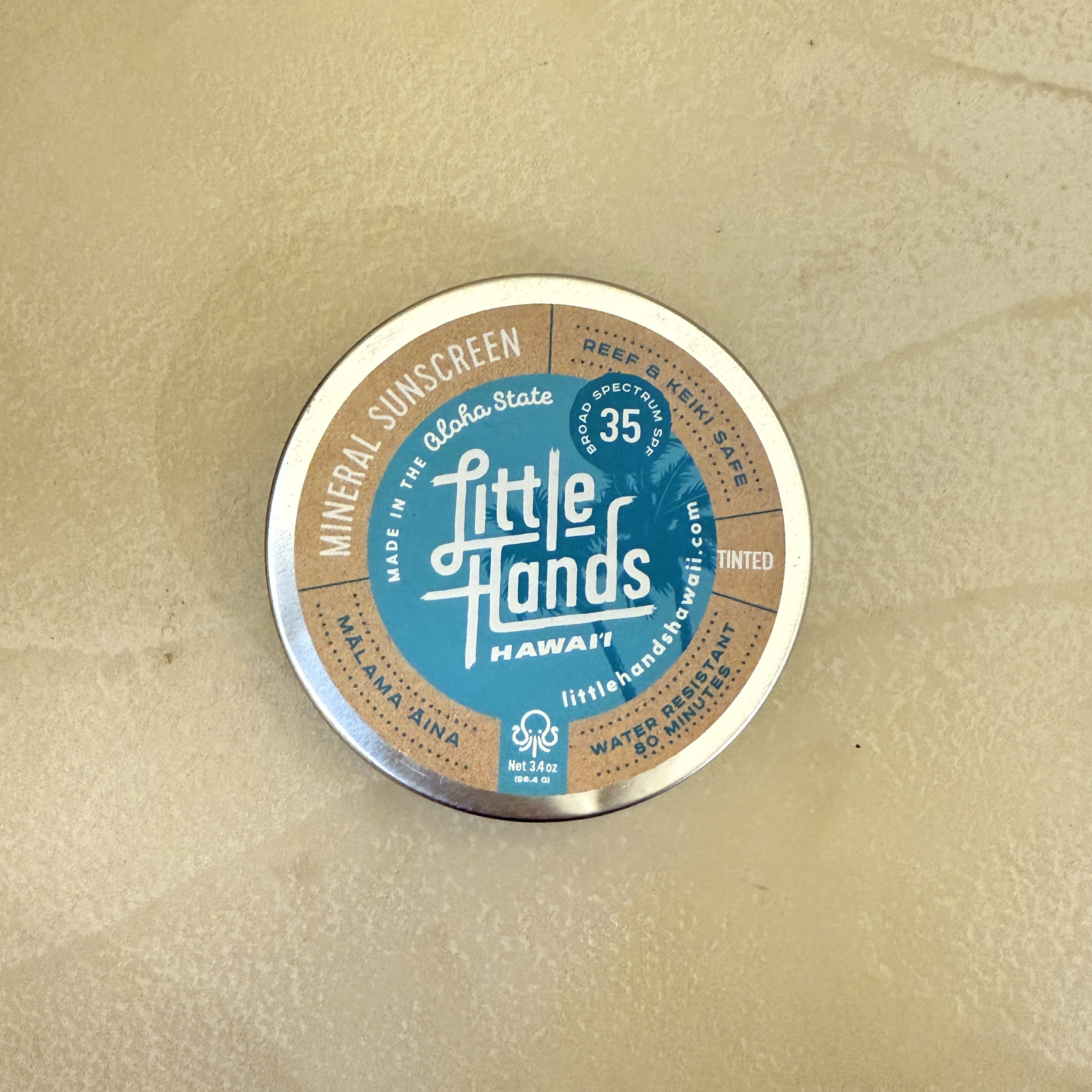 【ベージュ】缶タイプLittle Hands Hawaii(リトルハンズハワイ)